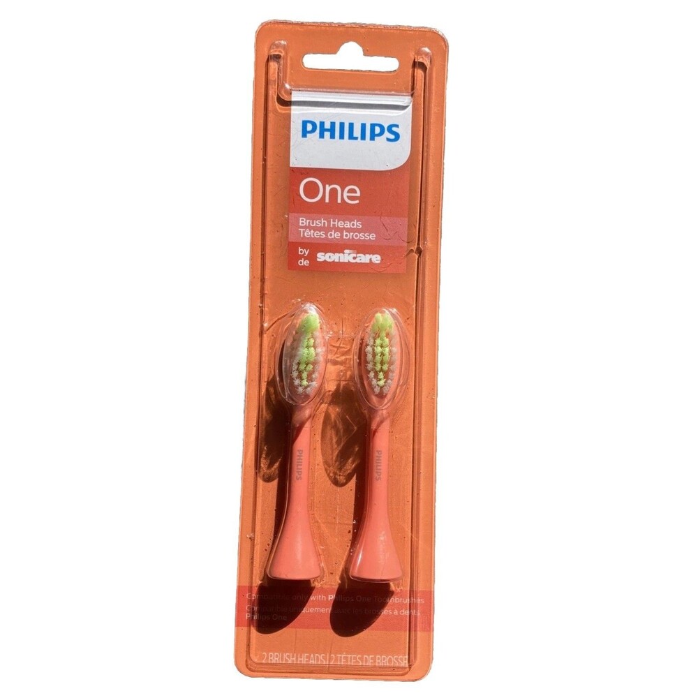 Philips One Brush Heads by Sonicare 2 Replacement Brush Heads Coral BH1022/01